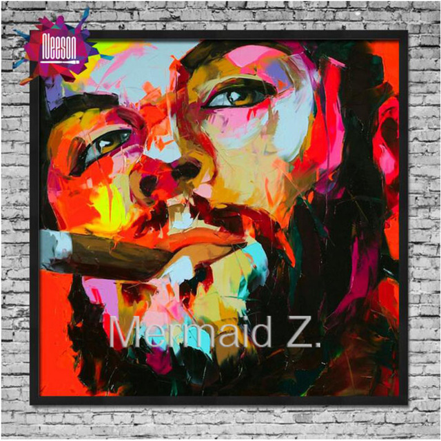 640x640 Hand Painted Nielly Francoise Ernesto Guevara Popular Art Palette - Abstract Oil Painting Portraits