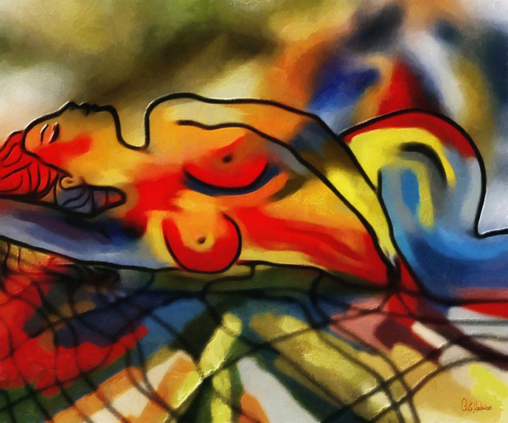 1000x833 Museum Quality Wall Decor Painting Dream By Celito Medeiros - Abstract Oil Painting Portraits