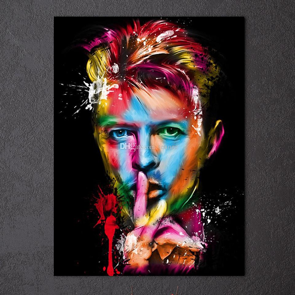 960x960 Amazing Colorful Modern Abstract David Bowie Bob Marley Portrait - Abstract Oil Painting Portraits