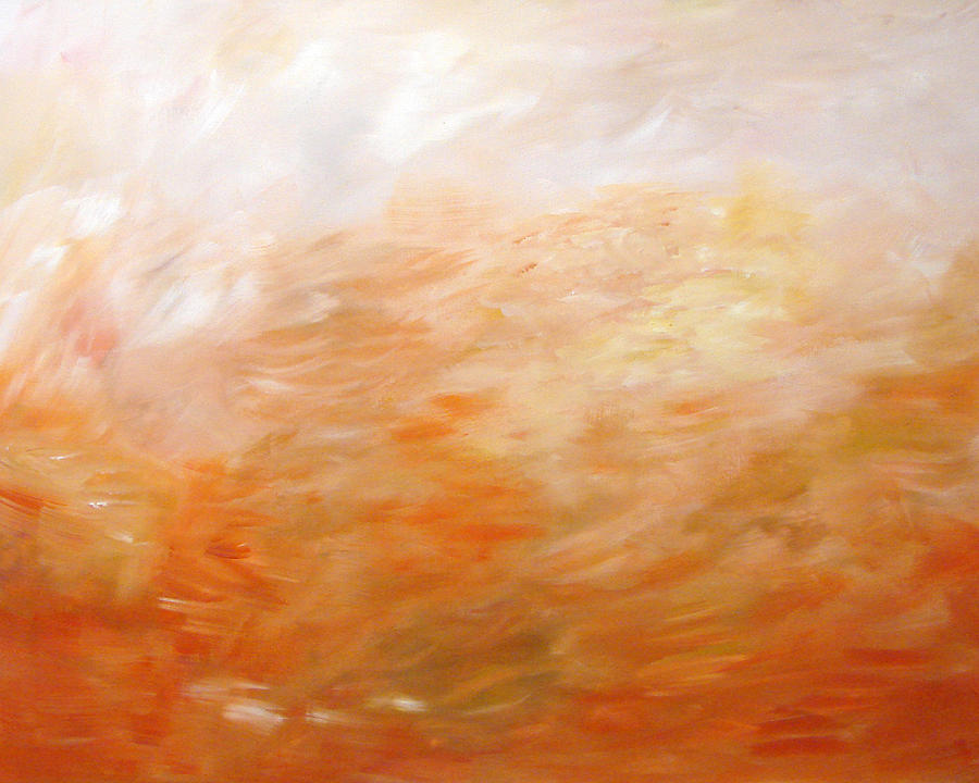 900x720 Abstract Orange Cream Painting By Ashleigh Dyan Bayer - Abstract Orange Painting