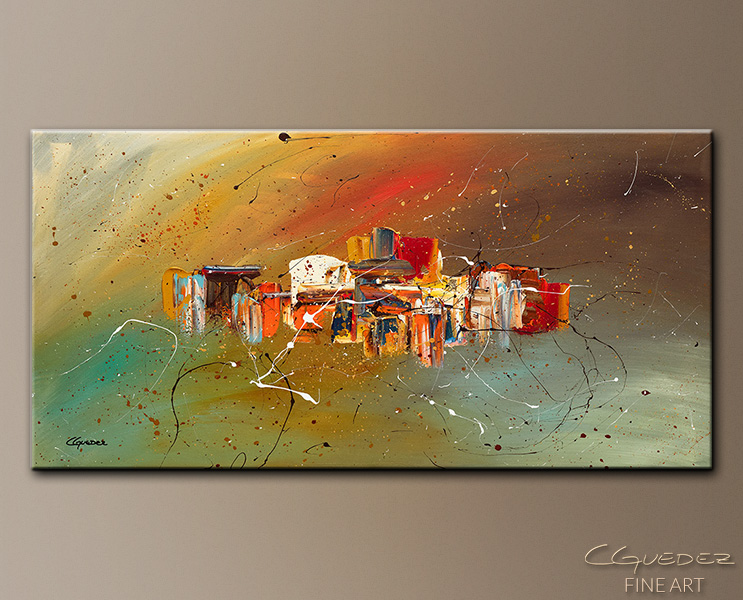 743x600 Abstract Painting Live Well - Abstract Orange Painting