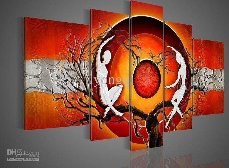780x573 Online Cheap Hand Painted Hi Q Modern Wall Art Abstract Home - Abstract Orange Painting