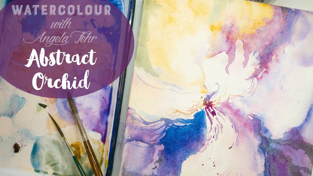 1280x720 Paint A Vibrant Abstract Orchid In Watercolour - Abstract Orchid Painting