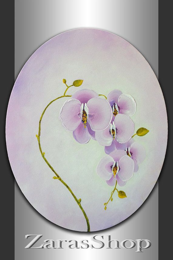 570x856 Soft Lavender Pink And White Shades Abstract Orchid Painting By - Abstract Orchid Painting