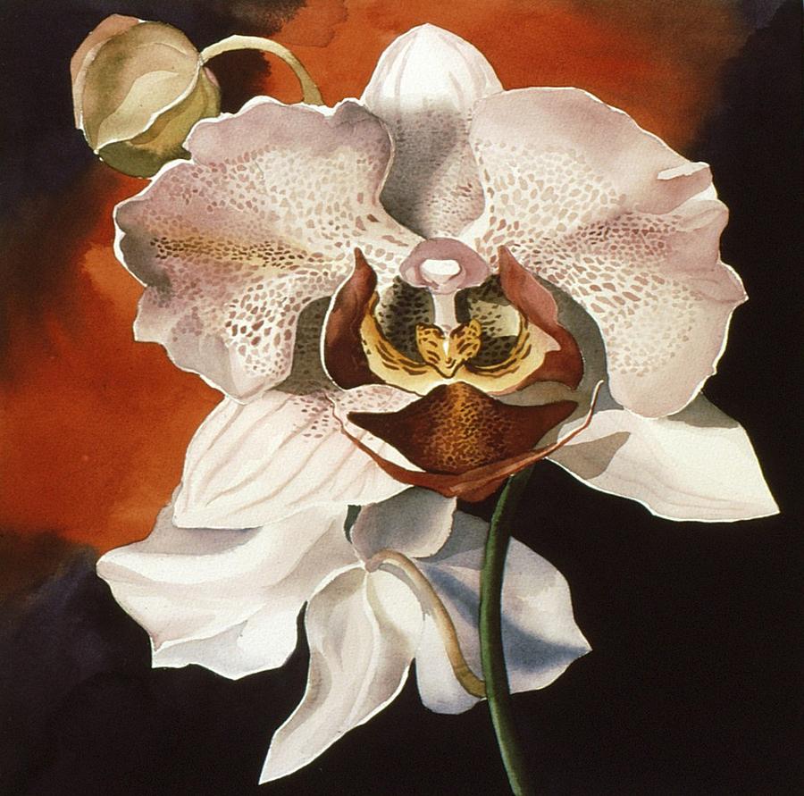 900x891 Christmas Orchid Painting By Alfred Ng - Abstract Orchid Painting