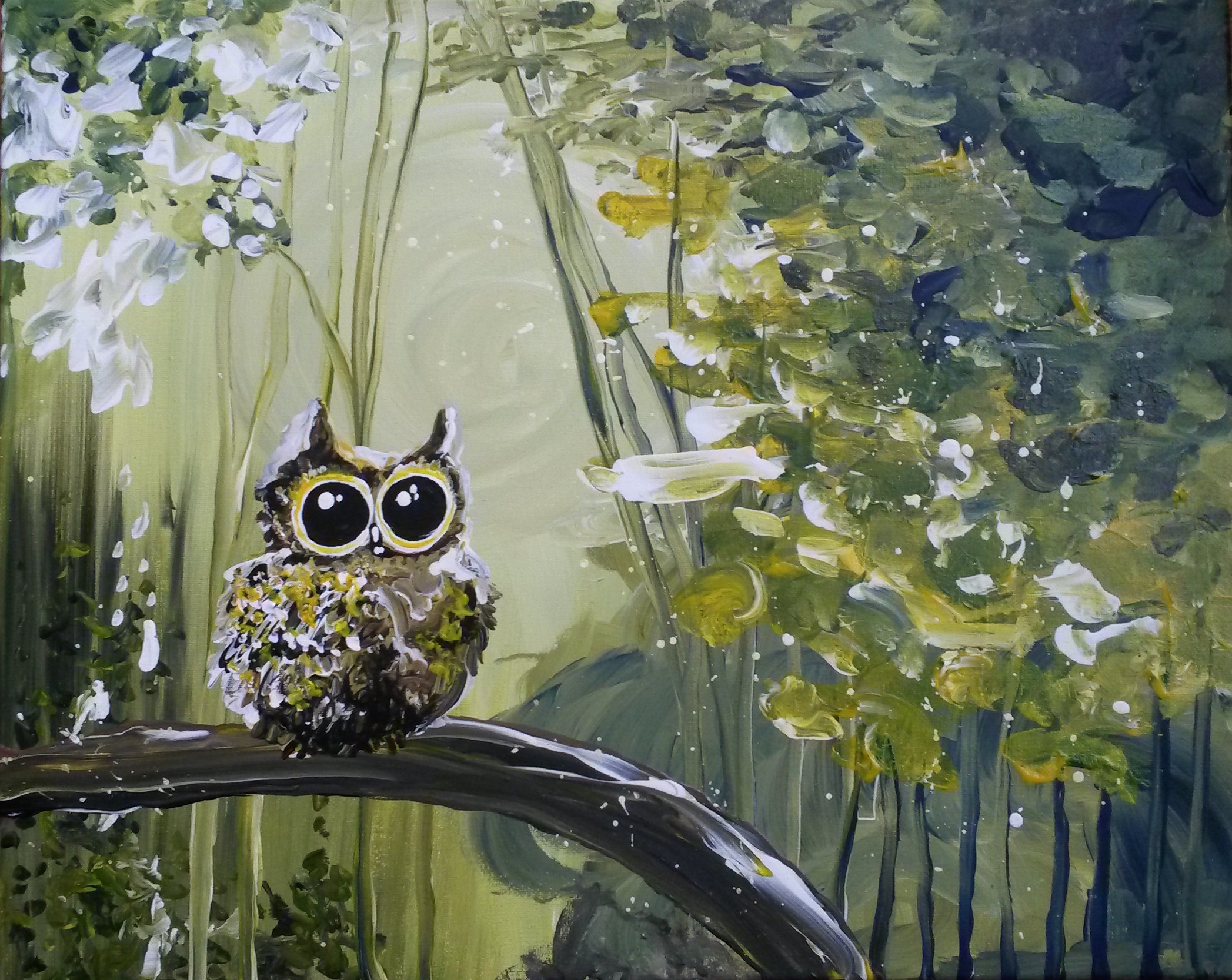 2095x1667 Prairie Ink Restaurant And Bakery 01142018 Paint Nite Event - Abstract Owl Painting