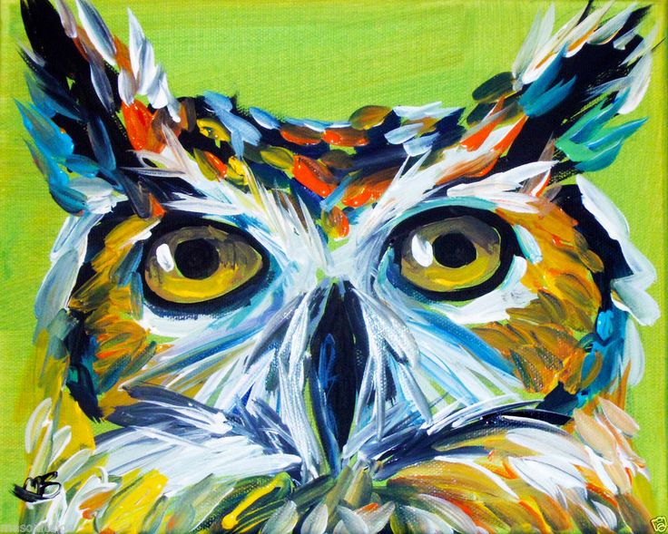 Abstract Owl Painting at PaintingValley.com | Explore collection of ...