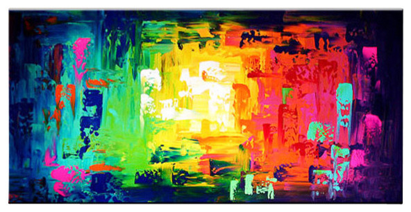 592x306 Colorful Abstract Oil Paintings - Abstract Painting Colorful