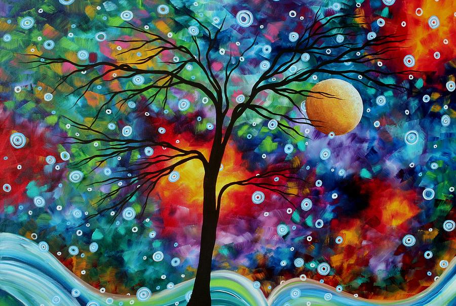 900x605 Abstract Art Original Colorful Landscape Painting A Moment In Time - Abstract Painting Colorful