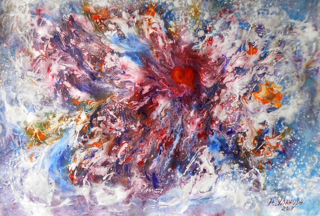 632x427 Blue Abstract Painting Large Colorful Abstract Wall Art - Abstract Painting Colorful