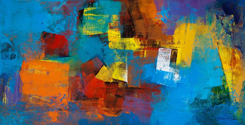 800x410 Blue Horizontal Abstract By Artist Siddhesh Rane Abstract Art - Abstract Painting Images