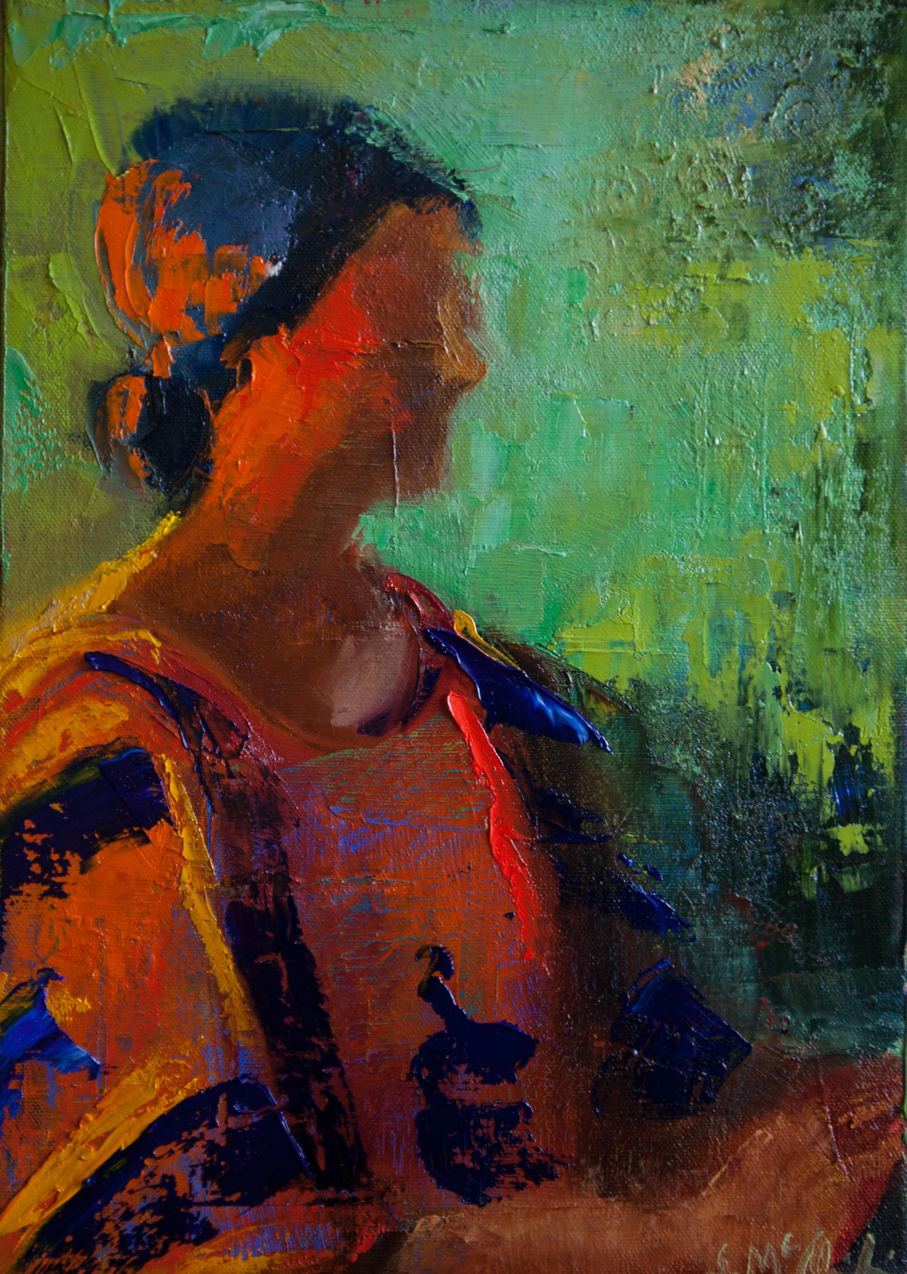 2889x4057 Miss Maddie By Shelby Mcquilkinbstract Figurative Portrait - Abstract Painting Of A Woman