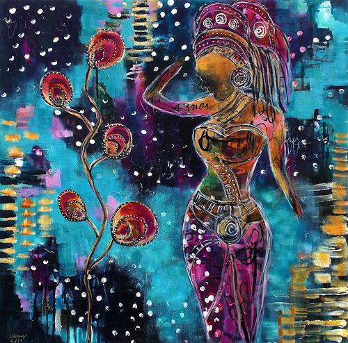 500x494 Nature Woman By Conny, People Women, Abstract Art, Painting - Abstract Painting Of A Woman