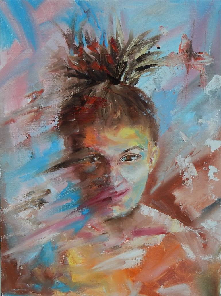 770x1033 Saatchi Art Abstract Portrait Of A Woman. Painting By Vita Schagen - Abstract Painting Of A Woman