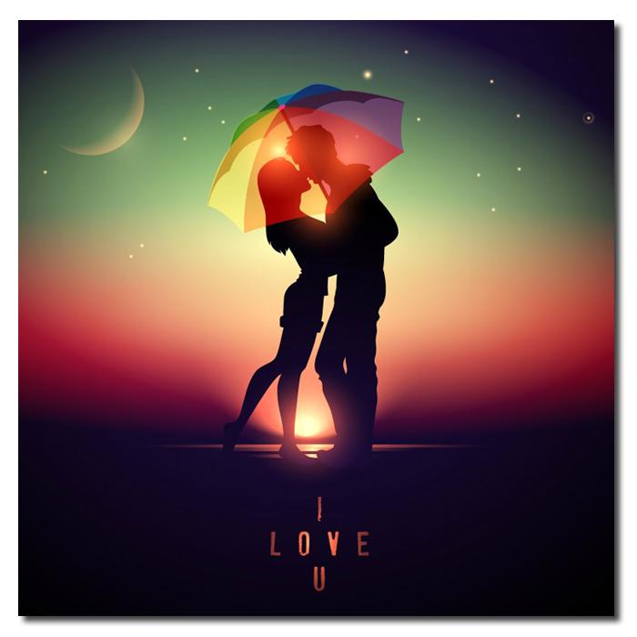 700x700 L Love Couple Abstract Paintings Modern Decorative Painting - Abstract Painting Of Love