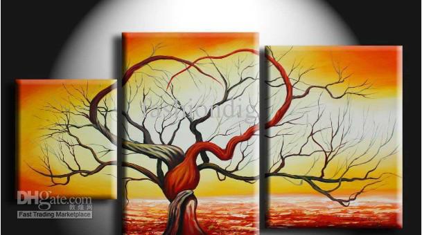 609x340 New Love Tree Abstract Oil Painting On Canvas Hand Painted Modern - Abstract Painting Of Love