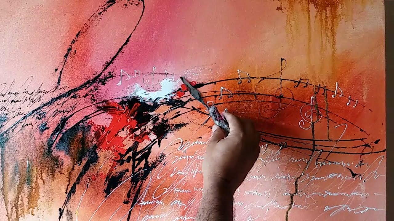 1280x720 Abstract Painting Love Songs In Acrylics Demonstration - Abstract Painting Of Love