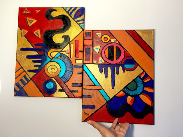 640x480 Pavitra Eshwar Artwork East African Patterns Original Painting - Abstract Painting Patterns