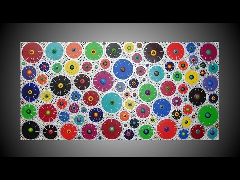 480x360 Colorful Circles Paintings Acrylic Abstract 3d Art Bunte Kreise - Abstract Painting With Circles