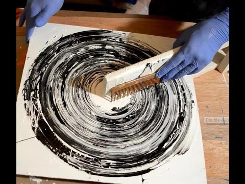 480x360 Abstract Art Painting Acrylic Circle Techniques Black And White - Abstract Painting With Circles