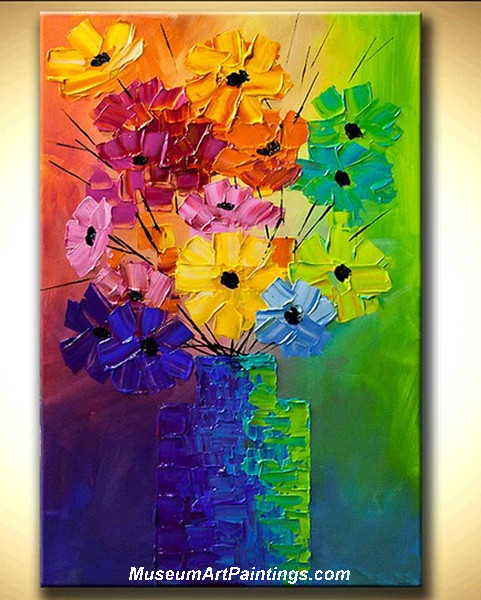 481x600 Palette Knife Painting Abstract Flower 011 - Abstract Palette Knife Painting