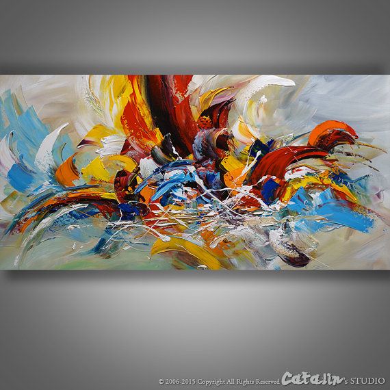 570x570 Abstract, Palette Knife Painting, Modern Painting, Art, Large - Abstract Palette Knife Painting