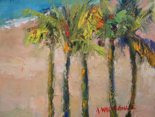 500x376 Daily Painters Abstract Gallery Cabo Ii Oil Painting Landscape - Abstract Palm Tree Painting