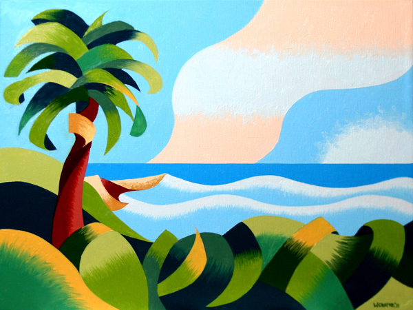 600x450 Mark Webster - Abstract Palm Tree Painting