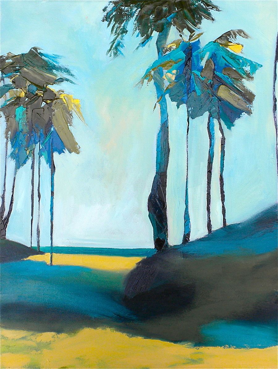 900x1195 Maui Weekend By Janet Bludau Oil ~ 16 X 12 - Abstract Palm Tree Painting