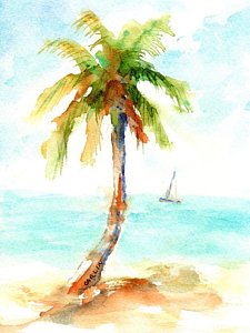 225x300 Abstract Palm Tree Paintings Fine Art America - Abstract Palm Tree Painting