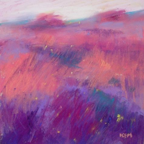 475x475 Abstracted Landscape Pastel Original Art Painting By Karen - Abstract Pastel Painting