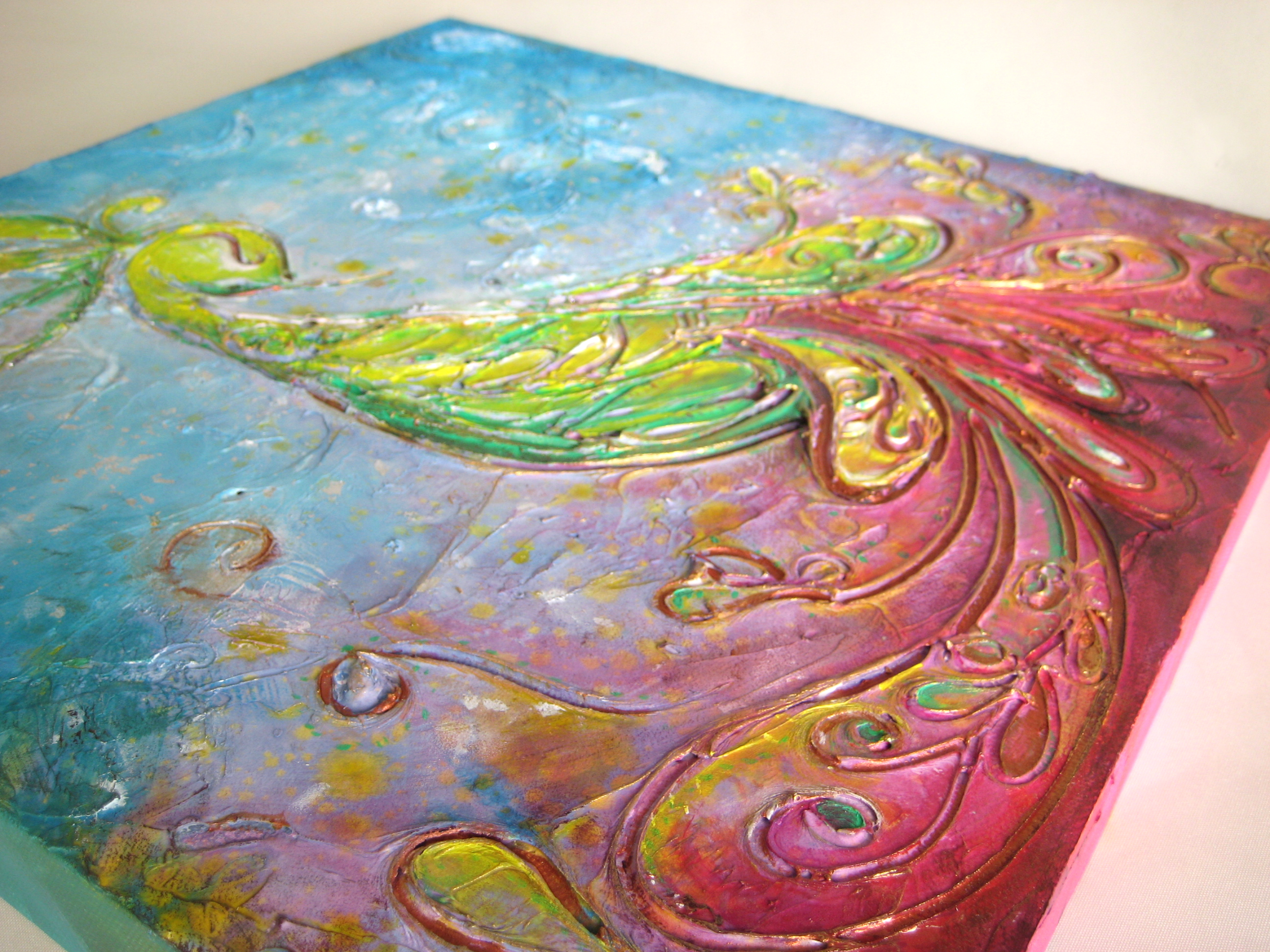 2592x1944 Aurora Ching Teoh - Abstract Peacock Acrylic Painting