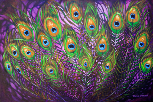 515x342 Abstract Painting - Abstract Peacock Acrylic Painting