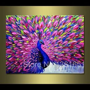290x290 Abstract Peacock Acrylic Painting - Abstract Peacock Acrylic Painting