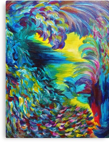 422x550 Abstract Peacock Acrylic Painting - Abstract Peacock Acrylic Painting