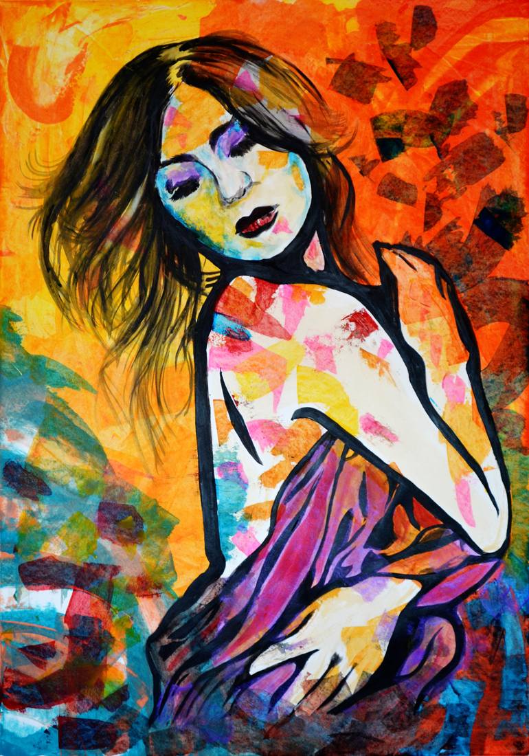 770x1100 Saatchi Art Excited - Abstract Person Painting