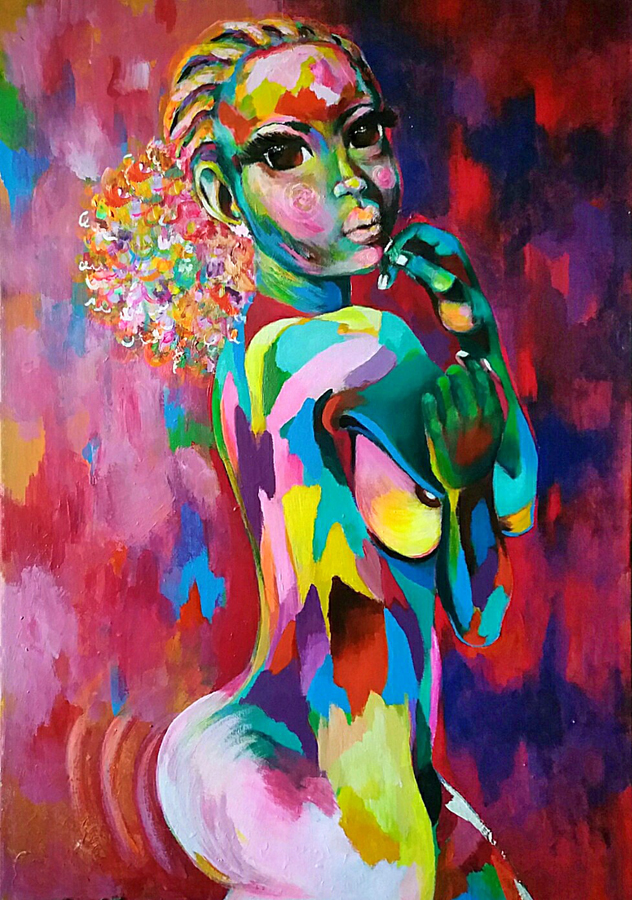 632x900 Abstract Portrait Painting Salkis - Abstract Person Painting