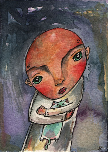 356x500 Aceo - Abstract Person Painting