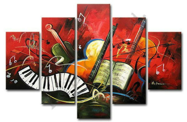600x392 2018 High Quality Abstract Piano Violin Music Oil Painting Sets - Abstract Piano Painting