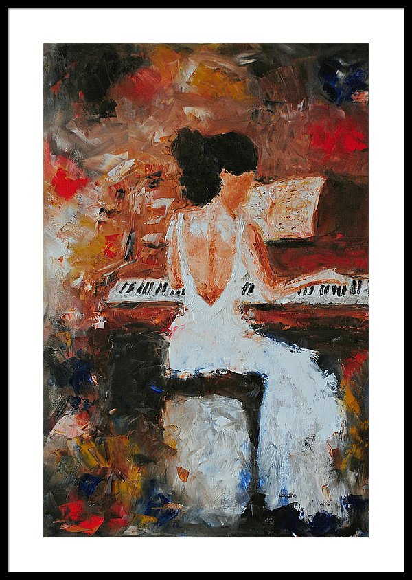 600x844 The Pianist Abstract Impressionism Music Piano Figure Oil Painting - Abstract Piano Painting