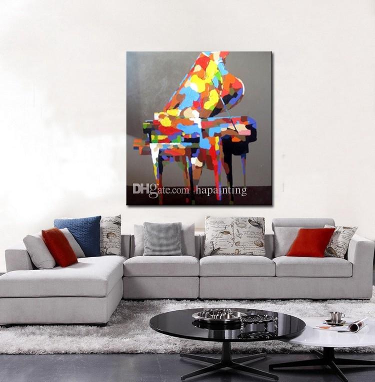 750x762 2018 No Frame Still Life Hand Painted Canvas Oil Paintings Piano - Abstract Piano Painting