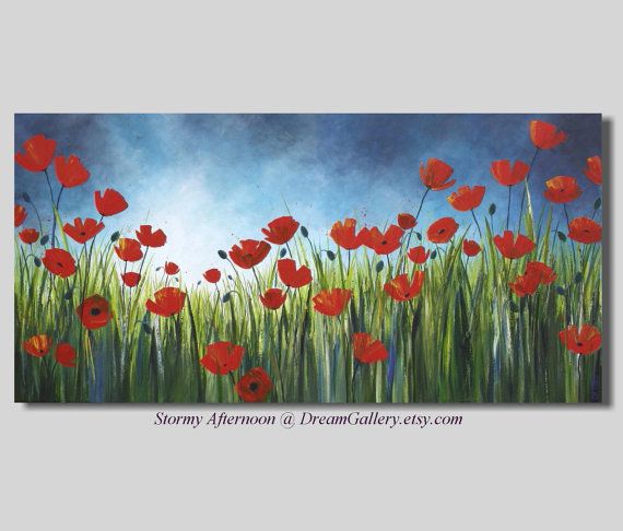 570x486 Landscape Paintings Abstract Poppy Paintings By Dreamgallery - Abstract Poppy Painting