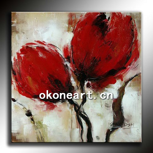 500x500 Handmade Abstract Poppy Flower Oil Painting Na19 Manufacturer - Abstract Poppy Painting