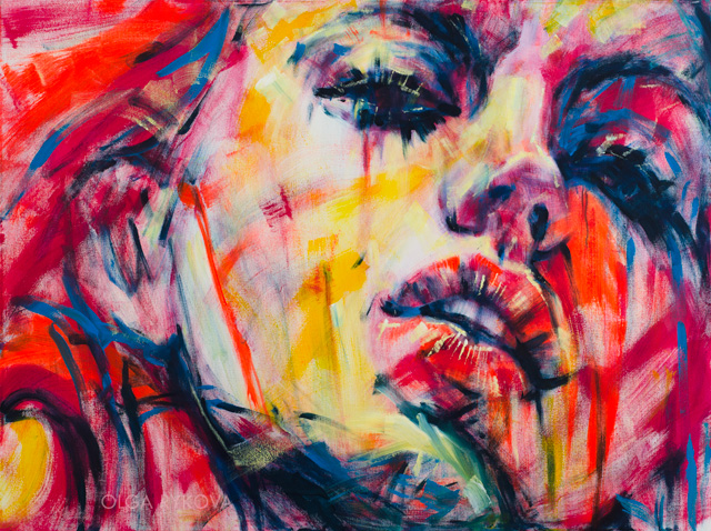 640x478 Abstract Portraits Longing Painting By Olga Rykova - Abstract Portrait Painting