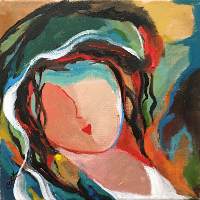 700x700 Jeannie - Abstract Portrait Painting