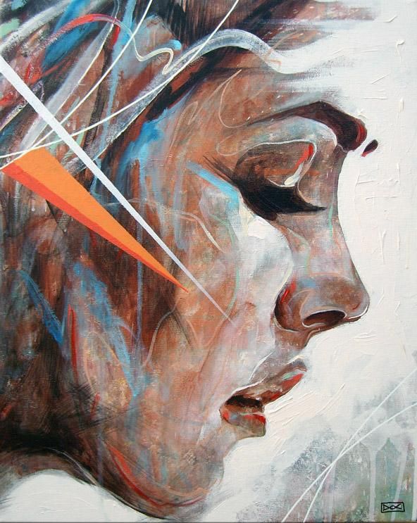 592x743 Abstract Portrait Paintings By Danny O'Connor - Abstract Portrait Painting