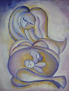 236x313 Abstract Pregnancy Art - Abstract Pregnant Woman Painting