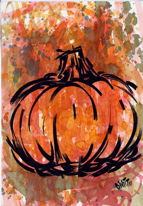 570x818 2100 Best Watercolours Images On Drawings, Painting - Abstract Pumpkin Painting