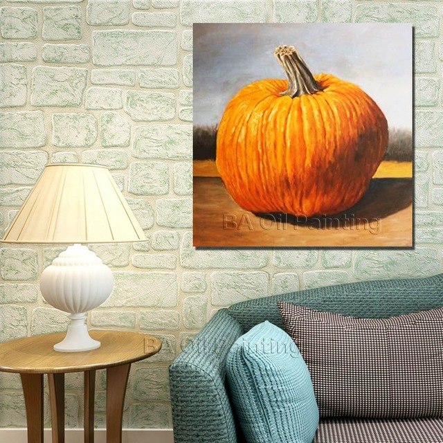 640x640 Large Free Shipping Hand Painted Abstract Pumpkin Oil Painting - Abstract Pumpkin Painting