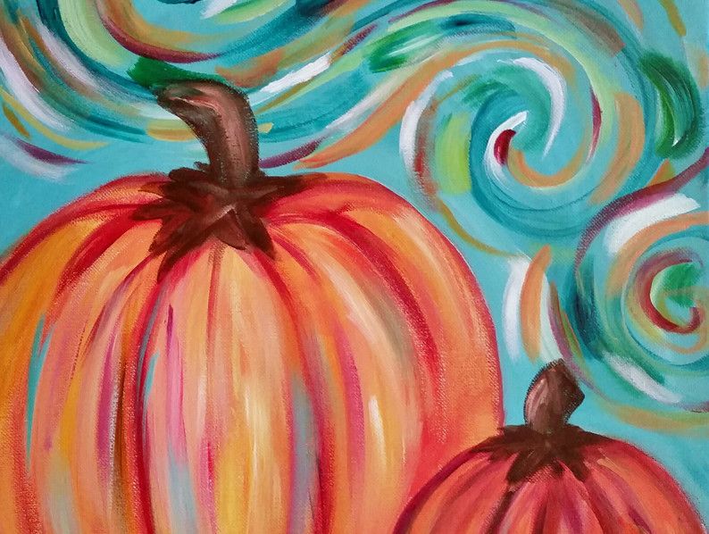 794x598 Abstract Pumpkin Painting Artwork Best Fundraising Ideas - Abstract Pumpkin Painting